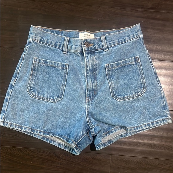 COTTON ON High A Line Blue Denim Shorts Size 6 - Picture 1 of 8